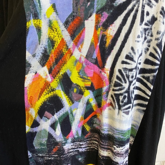 Parsley & Sage Black Multicolor Tunic Top with Lace on Bottom - Picture 2 of 7